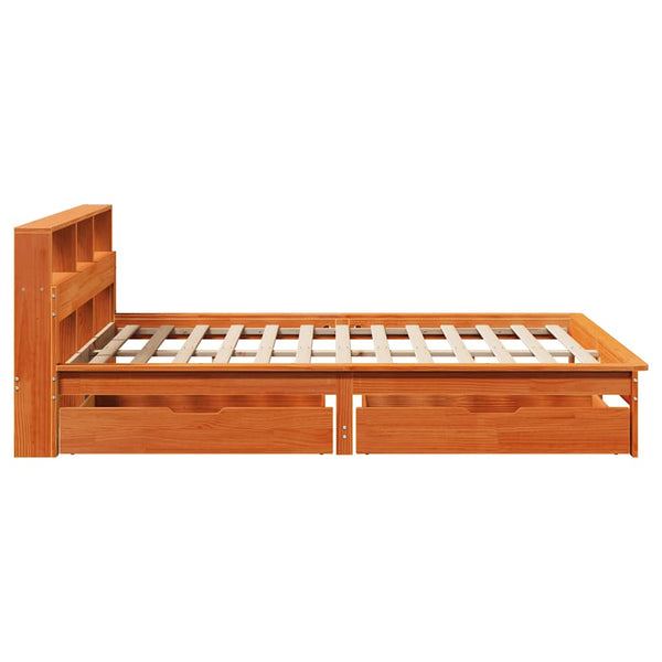 Massivholzbett mit Regal 120x190 cm
