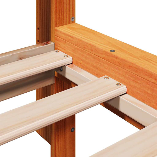 Massivholzbett mit Regal 120x190 cm