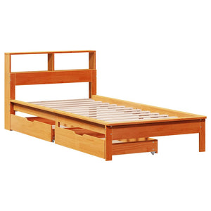 Massivholzbett mit Regal 90x190 cm