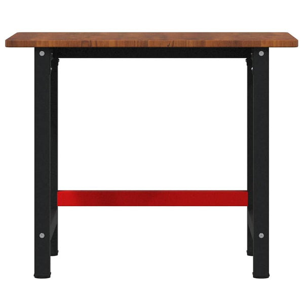 Werkbank Dunkelbraun Eiche Massivholz 100x60 cm