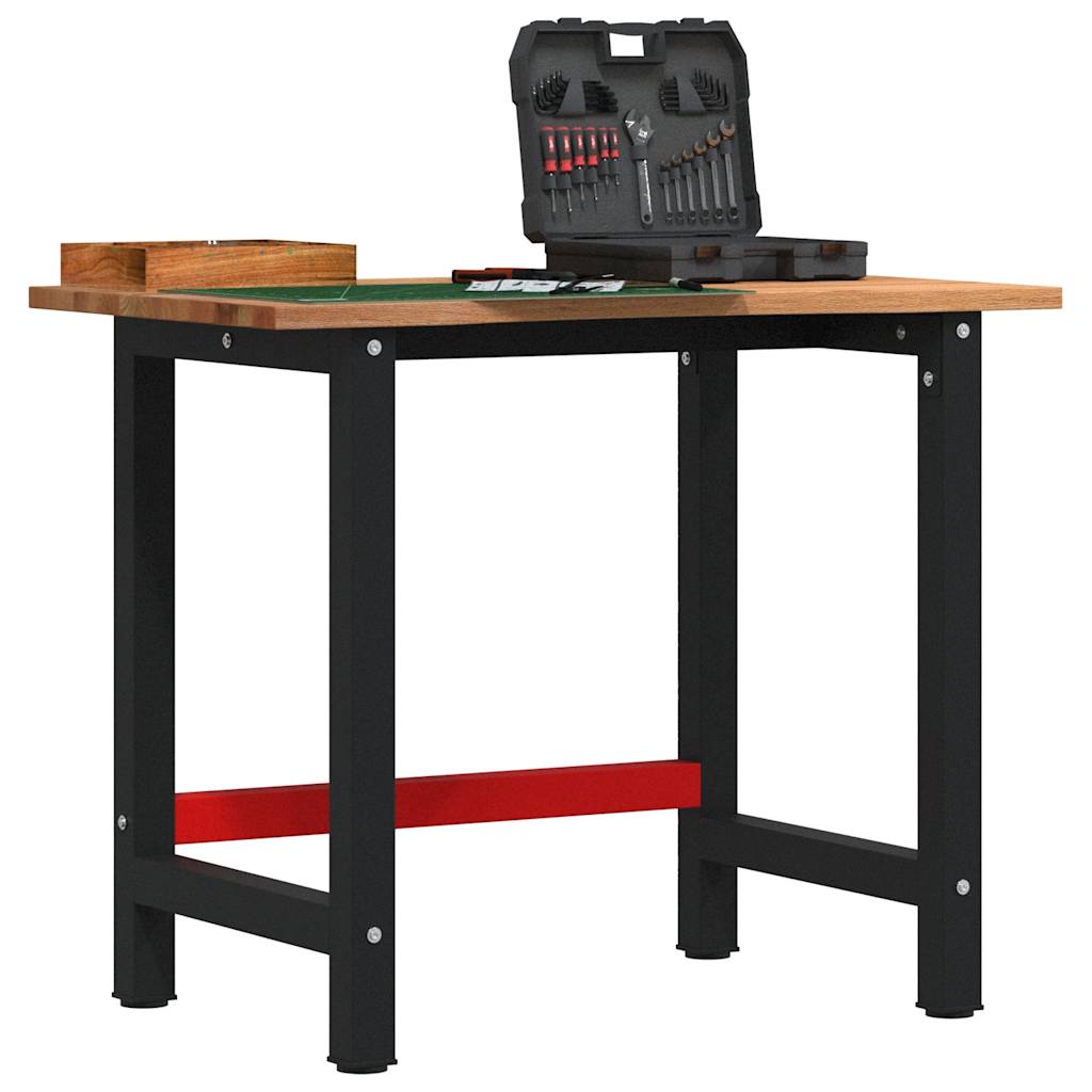 Werkbank Eiche Massivholz Hellbraun 100cm