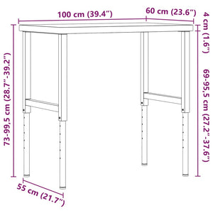 Werkbank Eiche Massivholz 100x60 cm