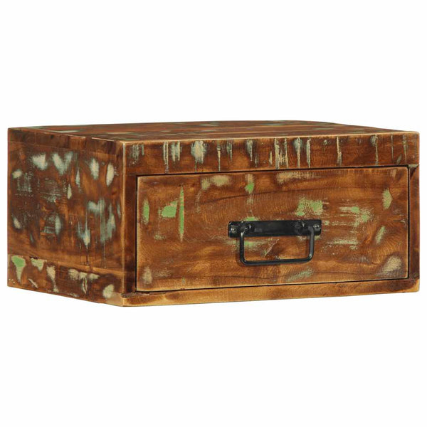 vidaXL Table de chevet murale en bois de récupération massif