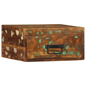 vidaXL Table de chevet murale en bois de récupération massif