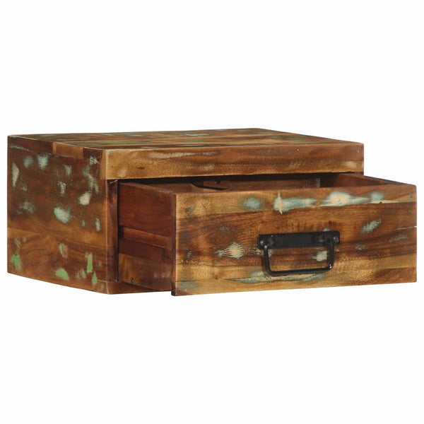 vidaXL Table de chevet murale en bois de récupération massif