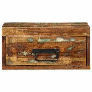 vidaXL Table de chevet murale en bois de récupération massif