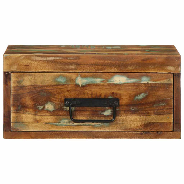 vidaXL Table de chevet murale en bois de récupération massif
