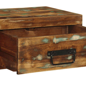 vidaXL Table de chevet murale en bois de récupération massif