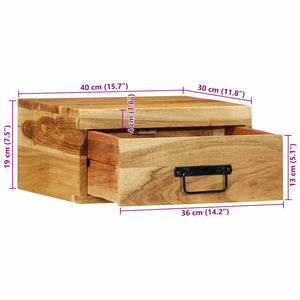 Wand-Nachttische 2er Set Akazie Massivholz