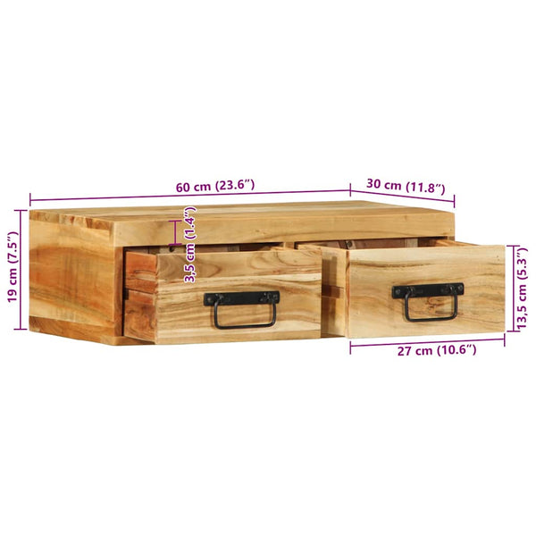 TV-Wandschrank Akazie 60x30x19cm