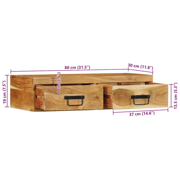 TV-Wandschrank Akazie 80 cm
