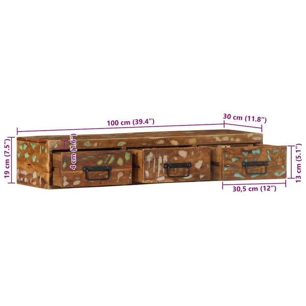 TV-Wandschrank Altholz 100 cm