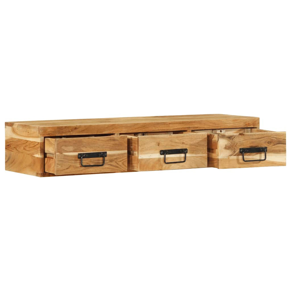vidaXL Meuble TV mural 100x30x19 cm Bois d'acacia massif