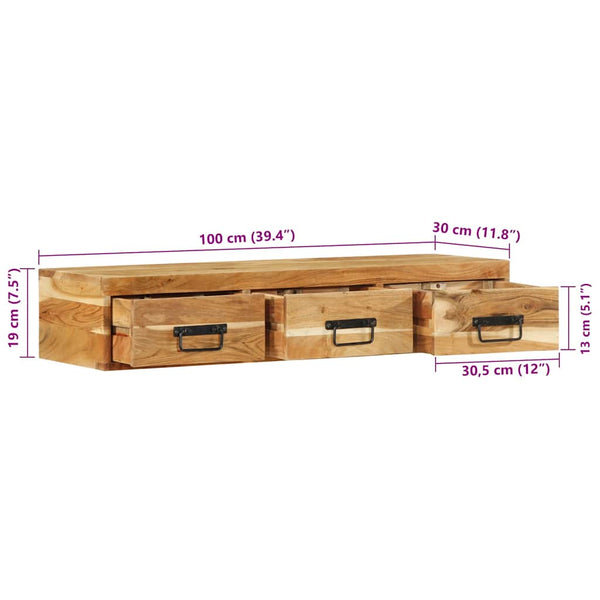 TV-Wandschrank Akazie 100 cm