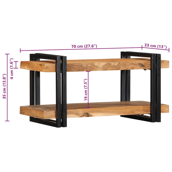 Akazie Wandregal 70 cm Massivholz