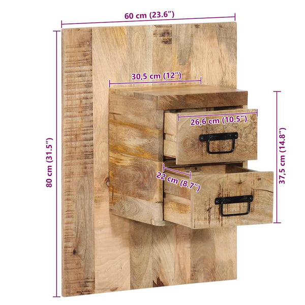 Nachttisch Mango Massivholz 60x32x80 cm