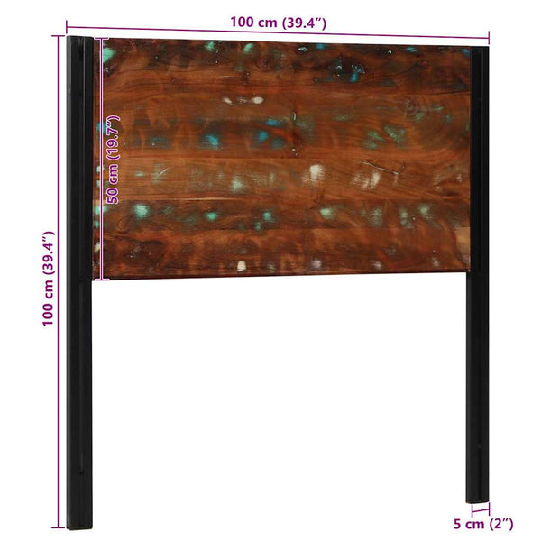 Altholz Kopfteil 100 cm Massivholz & Eisen