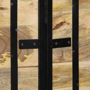 Kopfteil 140 cm Mango Massivholz & Eisen
