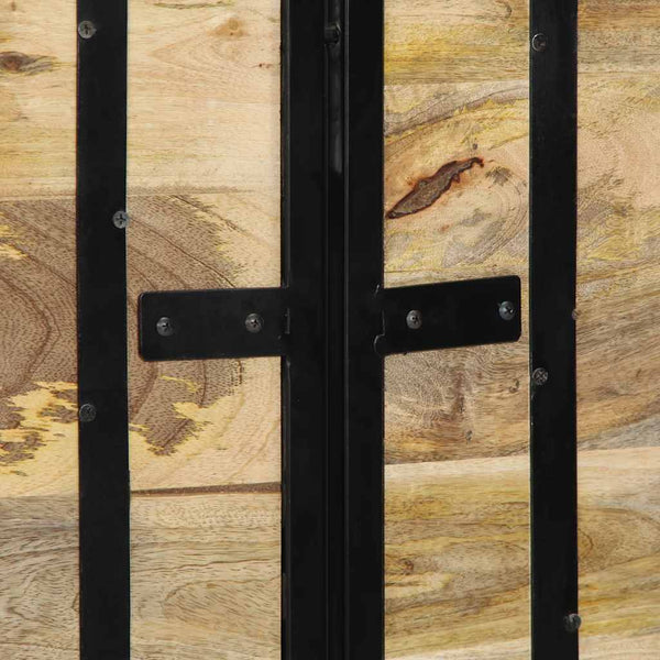 Kopfteil 140 cm Mango Massivholz & Eisen
