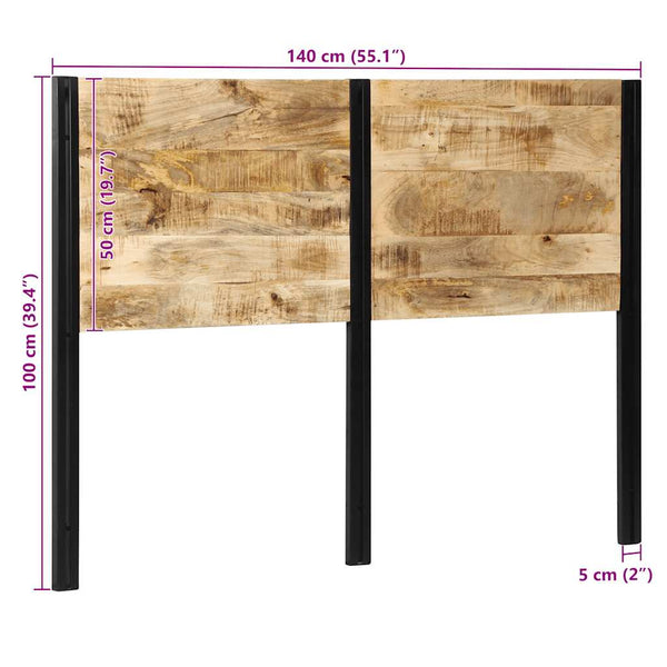 Kopfteil 140 cm Mango Massivholz & Eisen
