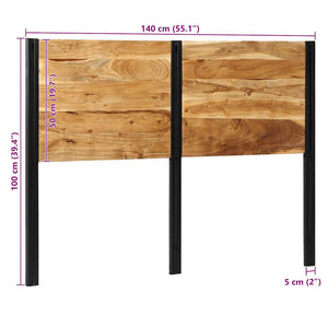 Kopfteil 140 cm Akazie Massivholz & Eisen