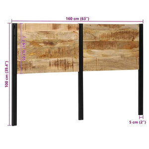 Kopfteil 160 cm Mango Massivholz & Eisen