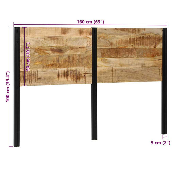 Kopfteil 160 cm Mango Massivholz & Eisen