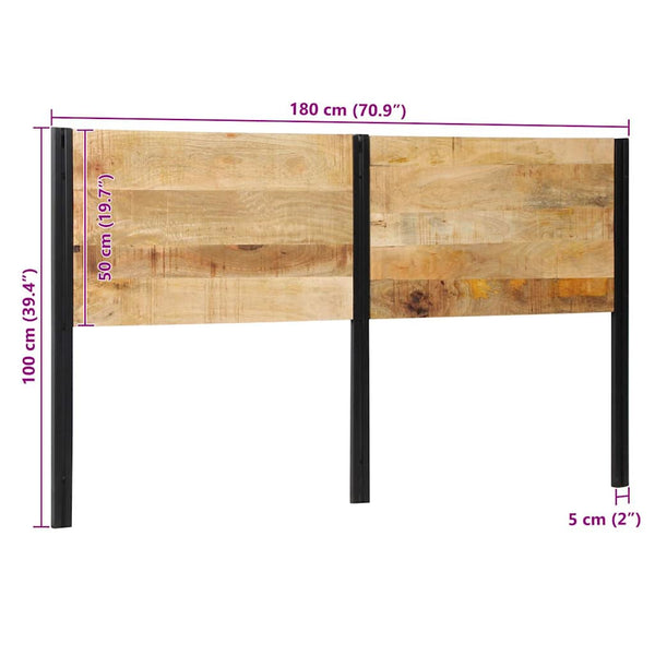 Kopfteil 180 cm Mango Massivholz & Eisen