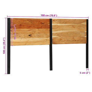 Kopfteil 180 cm Akazie Massivholz und Eisen