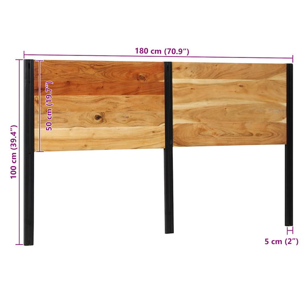 Kopfteil 180 cm Akazie Massivholz und Eisen