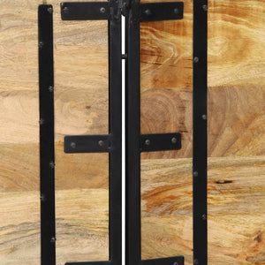 vidaXL Tête de lit 200 cm Bois de manguier massif et fer