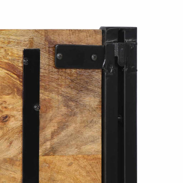 vidaXL Tête de lit 200 cm Bois de manguier massif et fer