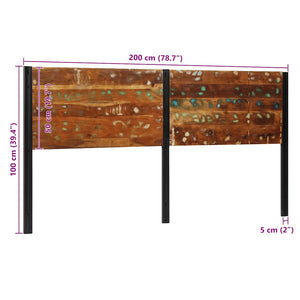 Kopfteil 200 cm Altholz & Eisen