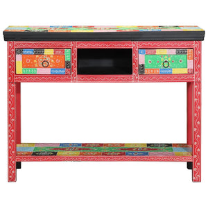 Mehrfarbiger Konsolentisch mit Schubladen, 100 cm