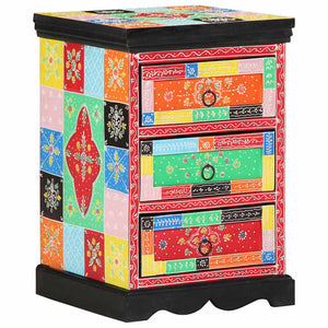 vidaXL Meuble à tiroirs multicolore 40 x 40 x 60 cm Bois de manguier massif