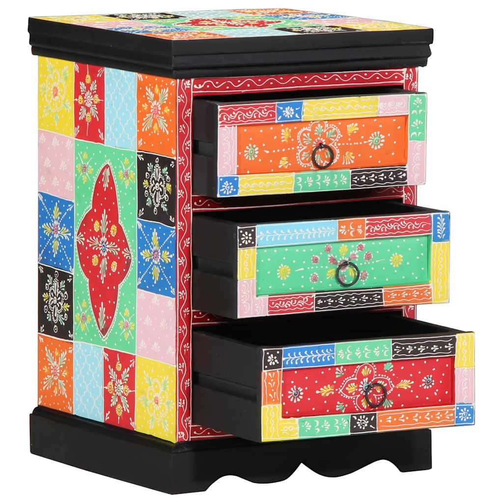 vidaXL Meuble à tiroirs multicolore 40 x 40 x 60 cm Bois de manguier massif