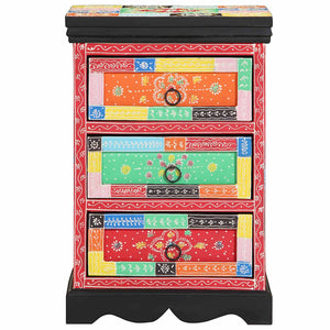 vidaXL Meuble à tiroirs multicolore 40 x 40 x 60 cm Bois de manguier massif