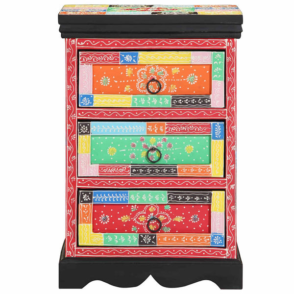 vidaXL Meuble à tiroirs multicolore 40 x 40 x 60 cm Bois de manguier massif