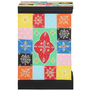 vidaXL Meuble à tiroirs multicolore 40 x 40 x 60 cm Bois de manguier massif