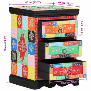 vidaXL Meuble à tiroirs multicolore 40 x 40 x 60 cm Bois de manguier massif