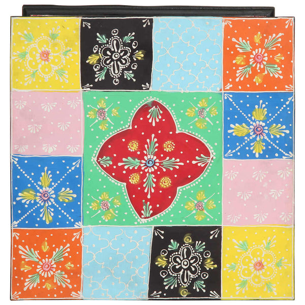 vidaXL Meuble à tiroirs multicolore 40 x 40 x 60 cm Bois de manguier massif
