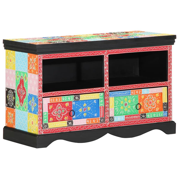 Meuble TV vidaXL multicolore 80 x 35 x 50 cm en bois de manguier massif