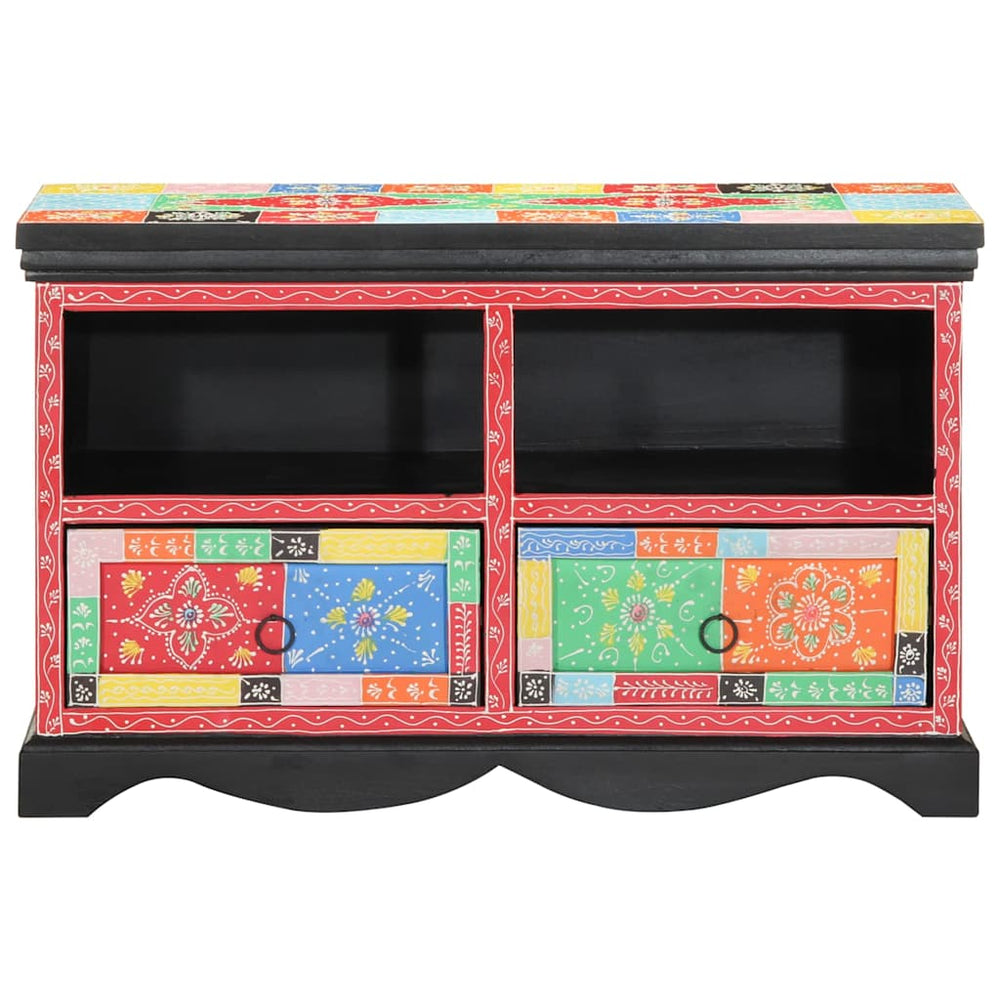 Mehrfarbiger TV-Schrank Mango Massivholz 80 cm