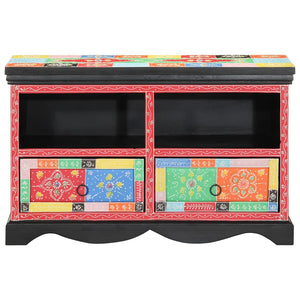 Meuble TV vidaXL multicolore 80 x 35 x 50 cm en bois de manguier massif