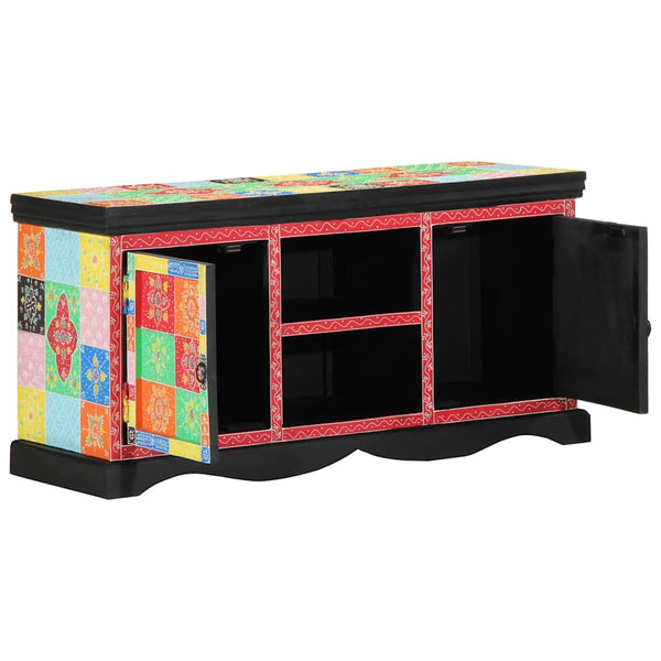 Mehrfarbiger TV-Schrank Mango Massivholz 100 cm
