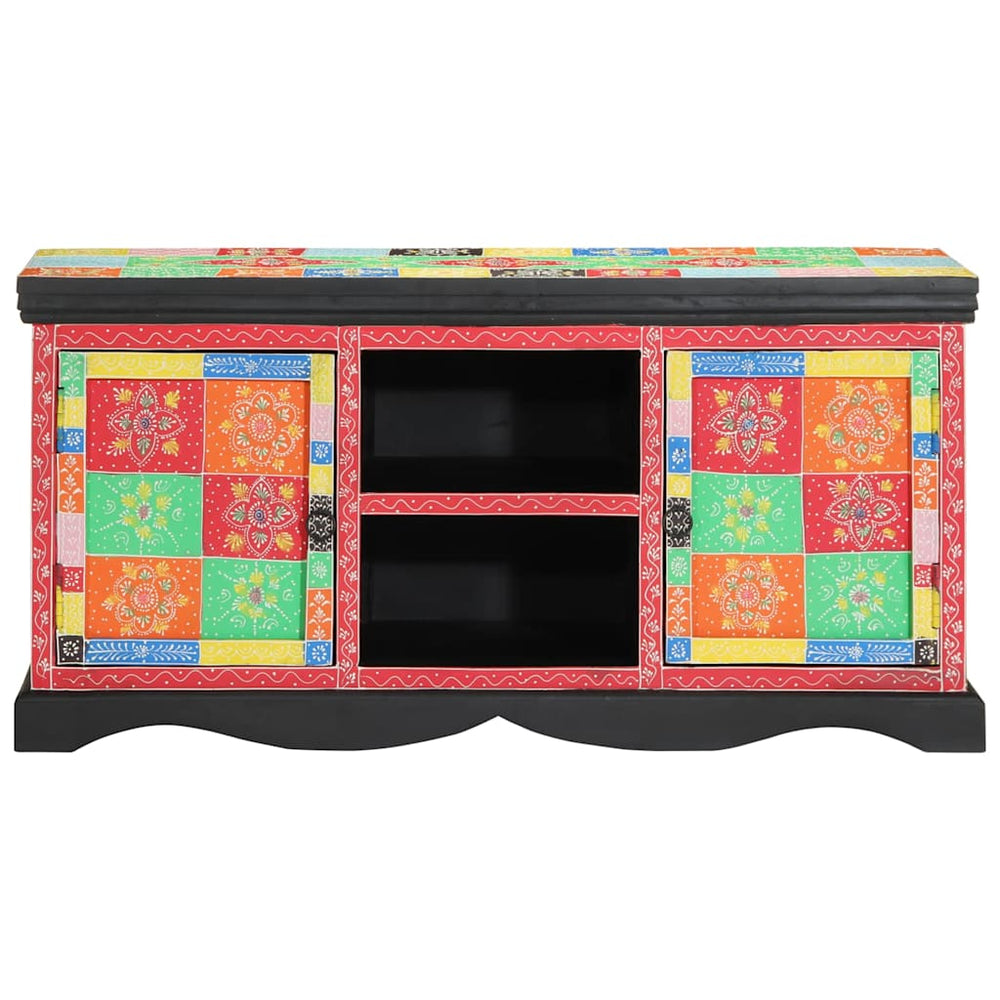 Mehrfarbiger TV-Schrank Mango Massivholz 100 cm