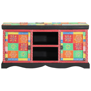 Mehrfarbiger TV-Schrank Mango Massivholz 100 cm