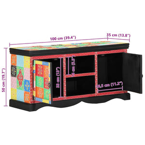 Mehrfarbiger TV-Schrank Mango Massivholz 100 cm