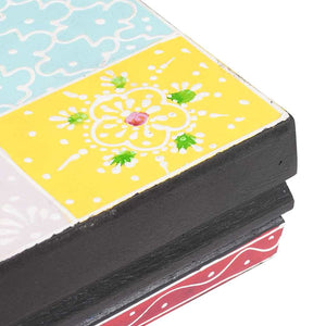 Mehrfarbiges Wandregal Mango Massivholz 40x20x6 cm