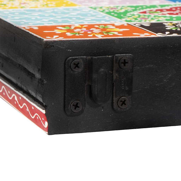 Mehrfarbiges Wandregal Mango Massivholz 40x20x6 cm